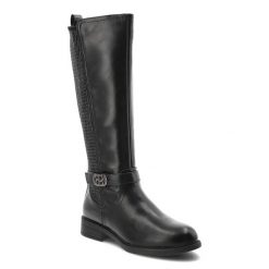 Czarne Kozaki Filippo Modne Buty Damskie. Czarne kozaki damskie Filippo, z materiału, bez obcasa, na obcasie. Za 195.99 zł.