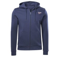 Bluza dresowa męska REEBOK RI FT z kapturem. Niebieskie bluzy męskie Reebok, m, bez wzorów, z bawełny, z kapturem. Za 249.00 zł.