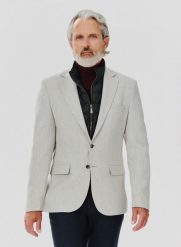 PAKO LORENTE – Szara marynarka męska z odpinaną podpinką. Szare marynarki męskie Pako Lorente, bez wzorów, z elastanu, casualowe. Za 1,499.99 zł.