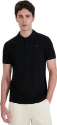 Koszulka męska polo 4F M366 czarna 4FWMM00TPTSM366 20S L. Czarne koszulki polo męskie 4f, l, bez wzorów, bez ramiączek. Za 68.99 zł.