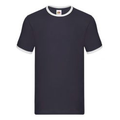Męska Koszulka Ringer 160. Białe koszulki sportowe męskie Fruit of the Loom, l, bez wzorów, bez kołnierzyka, bez ramiączek, trekkingowe. Za 43.99 zł.
