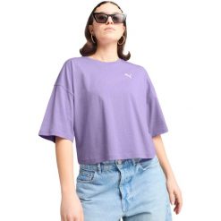 Koszulka Puma Wardrobe Ess Oversized Short Tee Bl, Kobiety. Fioletowe koszulki sportowe damskie Puma, m, bez wzorów, z bawełny, bez kołnierzyka, bez ramiączek. Za 92.99 zł.