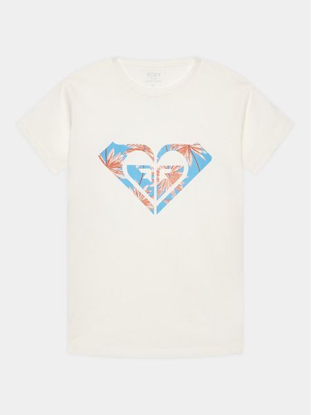 Roxy T-Shirt Day And Night ERGZT03954 Biały Regular Fit. Białe t-shirty i topy dla dziewczynek Roxy, bez wzorów, z bawełny, bez ramiączek. Za 49.99 zł.