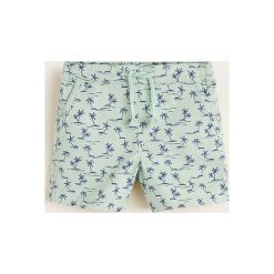 Mango Kids - Szorty dziecięce Basic 80-104 cm. Niebieskie szorty dla chłopców Mango Kids, bez wzorów, z bawełny, casualowe. W wyprzedaży za 29.90 zł.