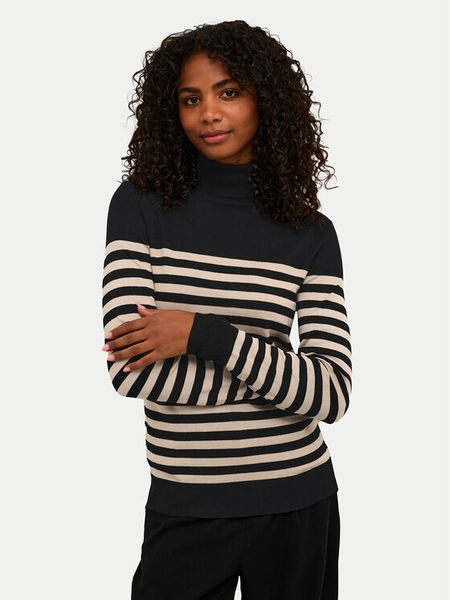 Kaffe Golf 10509063 Czarny Regular Fit. Czarne swetry damskie Kaffe, xl, bez wzorów, z wiskozy, bez kołnierzyka, bez ramiączek, bez kaptura. Za 119.99 zł.