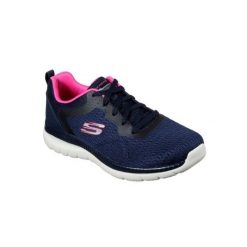 Buty SKECHERS BOUNTIFUL-QUICK PATH Niebieski. Niebieskie obuwie sportowe damskie Skechers, bez wzorów, z tkaniny, trekkingowe, Skechers Sport. Za 199.99 zł.