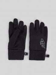 4F Rękawiczki dzianinowe Touch Screen dziecięce - czarne L/XL. Czarne rękawiczki dziecięce 4f, bez wzorów, z dzianiny. Za 59.99 zł.