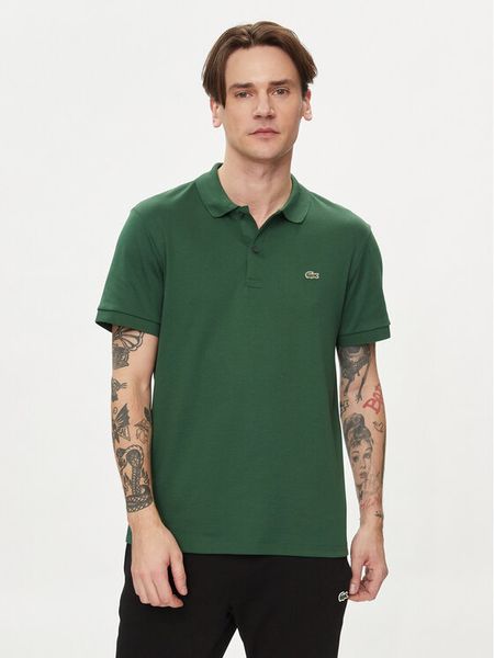 Lacoste Polo DH2050 Zielony Regular Fit. Zielone koszulki polo męskie Lacoste, m, bez wzorów, bez ramiączek. Za 459.99 zł.