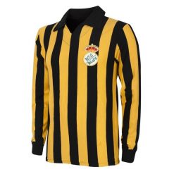 Koszulka retro piłkarska dla dorosłych - Real Betis 1915 - Czarny / Żółty. Czarne koszulki sportowe męskie COPA FOOTBALL, bez wzorów, bez kołnierzyka, bez ramiączek, do piłki nożnej. Za 295.37 zł.