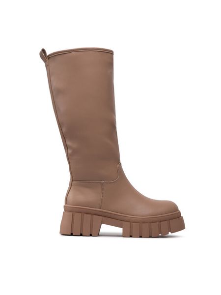 DeeZee Kozaki ZAL90099Y-3 Brązowy. Brązowe kozaki damskie DeeZee, ze skóry, bez obcasa, na płaskiej podeszwie. Za 139.99 zł.