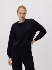 Bluza z modalem - czarny. Czarne bluzy damskie Reserved, l, bez wzorów, z dzianiny, bez kaptura. Za 109.99 zł.