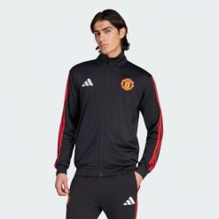 Bluza dresowa Manchester United DNA. Czarne bluzy męskie Adidas, xl, bez wzorów, z dresówki, bez kaptura, do piłki nożnej. Za 329.00 zł.