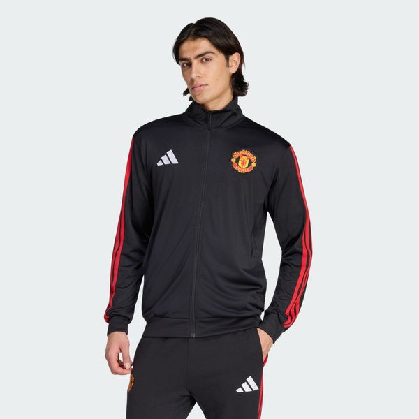 Bluza dresowa Manchester United DNA. Czarne bluzy męskie Adidas, xl, bez wzorów, z dresówki, bez kaptura, do piłki nożnej. Za 329.00 zł.