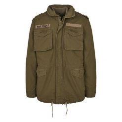 Męska Kurtka M65 Giant Padded Jacket. Zielone kurtki męskie BUILD YOUR BRAND, m, bez wzorów, z puchu, sportowe, bez kaptura. Za 810.99 zł.