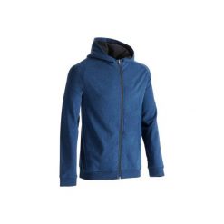 Bluza na zamek z kapturem Gym & Pilates 500 męska. Niebieskie bluzy męskie DOMYOS. W wyprzedaży za 54.99 zł.