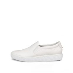 Buty sportowe damskie Ecco Soft 60 Slip On. Białe obuwie sportowe damskie ecco, bez wzorów. Za 552.00 zł.