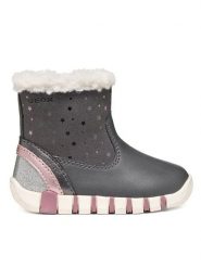 Geox Kozaki B Iupidoo Girl B5658A 0DHBC C0710 Szary ciemny. Szare buty zimowe dziewczęce Geox, bez wzorów, ze skóry, bez zapięcia. Za 249.99 zł.