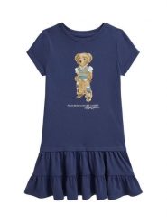 Polo Ralph Lauren Sukienka codzienna 312B20040001 Granatowy Regular Fit. Niebieskie sukienki dla dziewczynek Polo Ralph Lauren, bez wzorów, z bawełny, bez ramiączek. Za 439.99 zł.