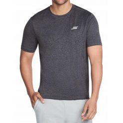 KOSZULKA męska SKECHERS TS233-BKCC szybkoschnąca treningowa szary M. Szare koszulki sportowe męskie Skechers, m, bez wzorów, bez kołnierzyka, bez ramiączek. Za 119.00 zł.