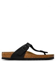 Birkenstock Japonki Gizeh 043691 Czarny. Czarne klapki damskie Birkenstock, bez wzorów, ze skóry, bez obcasa. Za 309.99 zł.
