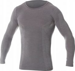Brubeck LS11600 Koszulka męska z długim rękawem COMFORT WOOL ciemnoszary XXL. Szare bluzki z długim rękawem męskie Brubeck, m, bez wzorów, bez kołnierzyka. Za 228.79 zł.