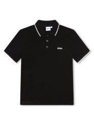 Boss Polo J25P26 S Czarny Regular Fit. Czarne t-shirty dla chłopców Boss, bez wzorów, z bawełny, bez ramiączek. Za 209.99 zł.