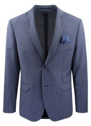 Lekka Marynarka Wełniana - MEN'SFIELD - Ciemnoniebieska, Drobna Kratka. Niebieskie marynarki męskie MEN'SFIELD, bez wzorów, z materiału, eleganckie. Za 625.00 zł.