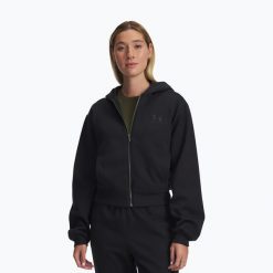 Bluza Under Armour Icon Vida Fleece FZ. Czarne bluzy sportowe damskie Under Armour, bez wzorów, bez kaptura, na fitness i siłownię. Za 249.99 zł.