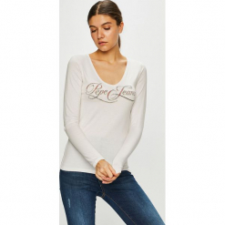 Pepe Jeans - Bluzka. Szare bluzki damskie Pepe Jeans, z nadrukiem, z dzianiny. Za 159.90 zł.
