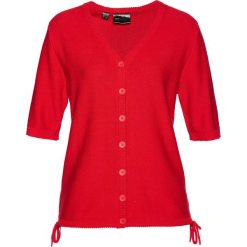 Sweter rozpinany bonprix truskawkowy. Kardigany damskie marki bonprix. Za 74.99 zł.
