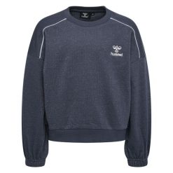 Bluza dziewczęca Hummel Gizela. Niebieskie bluzy dla dziewczynek Hummel, bez wzorów, bez ramiączek, bez kaptura. W wyprzedaży za 188.50 zł.