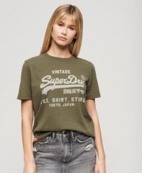 Koszulka casual Vintage Logo Heritage. Szare t-shirty damskie Superdry., m, bez wzorów, z bawełny, casualowe, bez kołnierzyka. Za 135.85 zł.
