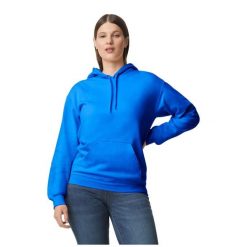 Bluza Z Kapturem Dla Dorosłych Unisex Softstyle Fleece Midweight. Niebieskie bluzy męskie Gildan, m, bez wzorów, z kapturem. Za 112.99 zł.