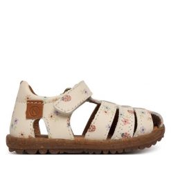 Sandały Naturino. Białe sandały dziewczęce Naturino, bez zapięcia. Za 369.99 zł.