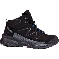 Sportowe buty trekkingowe damskie z wysoką cholewką DK czarne. Czarne obuwie sportowe damskie bez wzorów, z materiału. Za 227.37 zł.