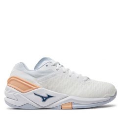 Buty halowe Mizuno. Białe obuwie sportowe damskie Mizuno, bez wzorów, mizuno wave. Za 769.99 zł.