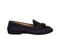 Mokasyny Bayla-161 158 2401 Navy Nubuck 161706, Granatowy, Skóra naturalna - 36. Niebieskie mokasyny damskie Bayla, z materiału, biznesowe. W wyprzedaży za 134.10 zł.