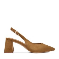 Czółenka JENNY. Brązowe czółenka damskie Jenny, bez wzorów, bez obcasa, bez zapięcia. Za 119.99 zł.