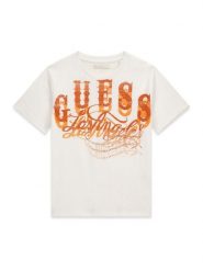 Guess T-Shirt L6GI13 K8HM4 Biały Regular Fit. Białe t-shirty dla chłopców Guess, z aplikacjami, z bawełny, bez ramiączek. Za 84.99 zł.