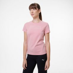 Koszulka fitness damska Puma. Czerwone t-shirty damskie Decathlon, xl, bez wzorów, z bawełny, klasyczne, bez kołnierzyka. Za 69.99 zł.