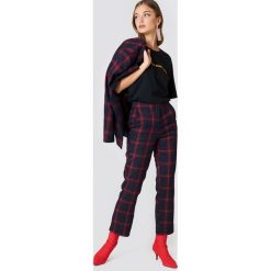 NA-KD Classic Proste spodnie garsonkowe w kratę - Blue,Multicolor. Spodnie materiałowe damskie marki NA-KD Classic. W wyprzedaży za 97.17 zł.
