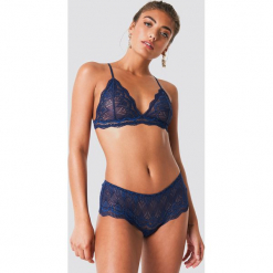 Samsoe & Samsoe Figi Marilyn 7092 - Blue,Navy. Niebieskie figi damskie Samsøe & Samsøe, w koronkowe wzory, z koronki. Za 121.95 zł.