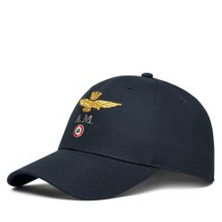 Czapka z daszkiem Aeronautica Militare. Niebieskie czapki i kapelusze męskie Aeronautica Militare, bez wzorów. Za 189.99 zł.