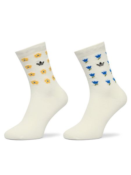 Adidas Skarpety długie JV7833 Écru. Białe skarpety damskie Adidas, bez wzorów, z bawełny. Za 79.99 zł.