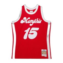 Koszulka NBA Memphis Grizzlies Vince Carter 2015/16. Czerwone koszulki sportowe męskie Mitchell & Ness, bez wzorów, bez kołnierzyka, bez ramiączek, do koszykówki. Za 497.00 zł.