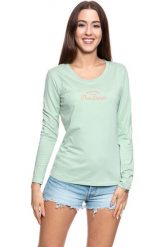 DAMSKI LONGSLEEVE MUSTANG Anne C Print 1009865 6180. Zielone bluzki damskie Mustang, s, bez wzorów, bez kołnierzyka. W wyprzedaży za 39.99 zł.