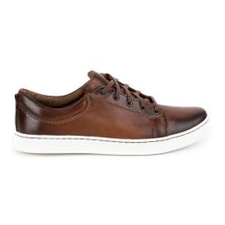 Olivier Buty Męskie skórzane casual 946MA brązowe. Brązowe półbuty na co dzień męskie na jesień, z jeansu, casualowe, bez zapięcia. Za 351.82 zł.