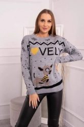 Sweter świąteczny z napisem szary. Szare swetry damskie KESI, l, bez wzorów, z wełny, wizytowe, bez kołnierzyka, plus size, bez ramiączek, długie, bez kaptura. Za 125.45 zł.