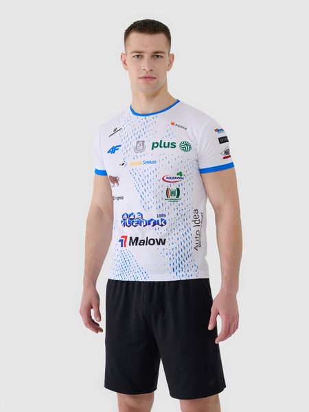 4F Koszulka meczowa replika domowa z sezonu 2024/2025 męska 4F x Ślepsk Malow Suwałki - multikolor M. Koszulki sportowe męskie 4f, m, bez wzorów, z dzianiny, klasyczne, bez kołnierzyka. Za 99.99 zł.