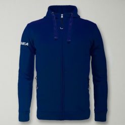 Chłopięca Bluza Biegowa Sarajevo Niebieska. Niebieskie kurtki i płaszcze dla chłopców Legea, bez wzorów, z bawełny, z kapturem. W wyprzedaży za 180.00 zł.